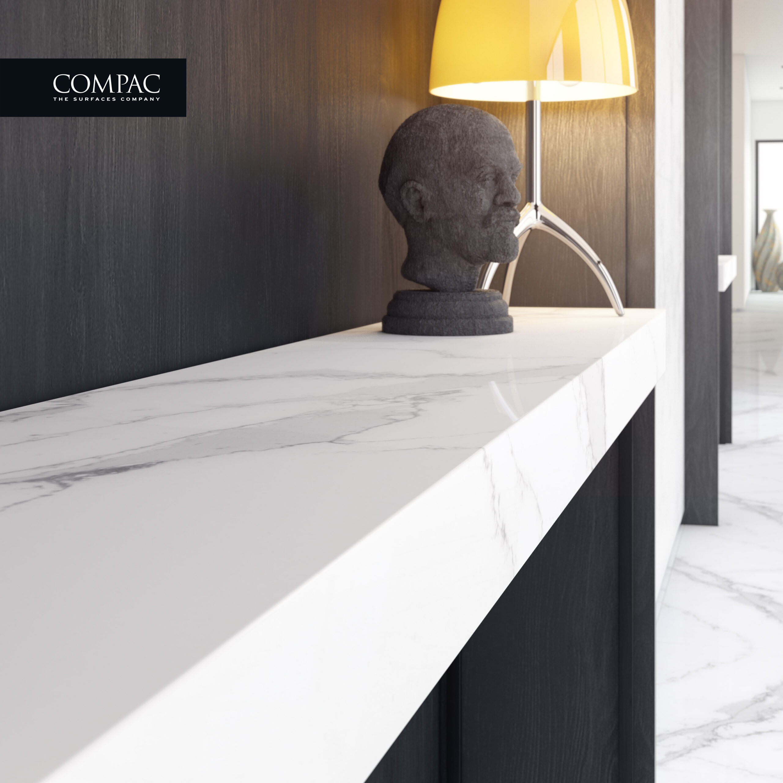 COMPAC© QUARTZ UNIQUE CALACATTA countertop