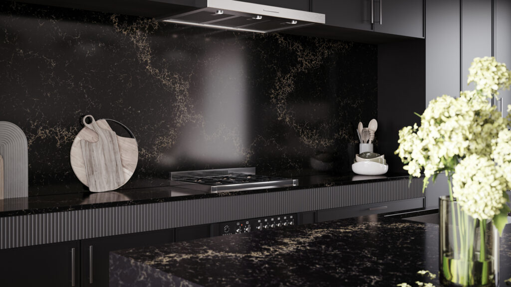 CAESARSTONE,VANILLA NOIR,QUARTZ - Marble Tops